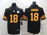 Nike Steelers 18 Diontae Johnson Black Color Rush Limited Jersey,baseball caps,new era cap wholesale,wholesale hats